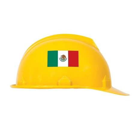 ACCUFORM Hard Hat Sticker, 3 in Length, 112 in Width, Mexico Flag Legend, Adhesive Vinyl LHTL377